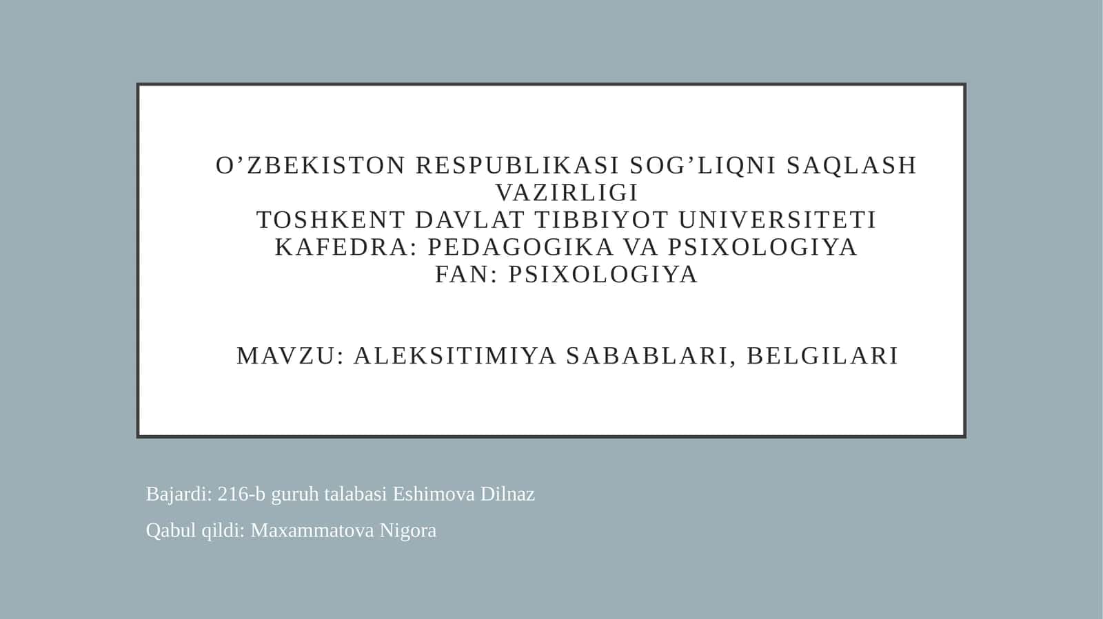 Aleksitimiy belgilari va sabablari 1