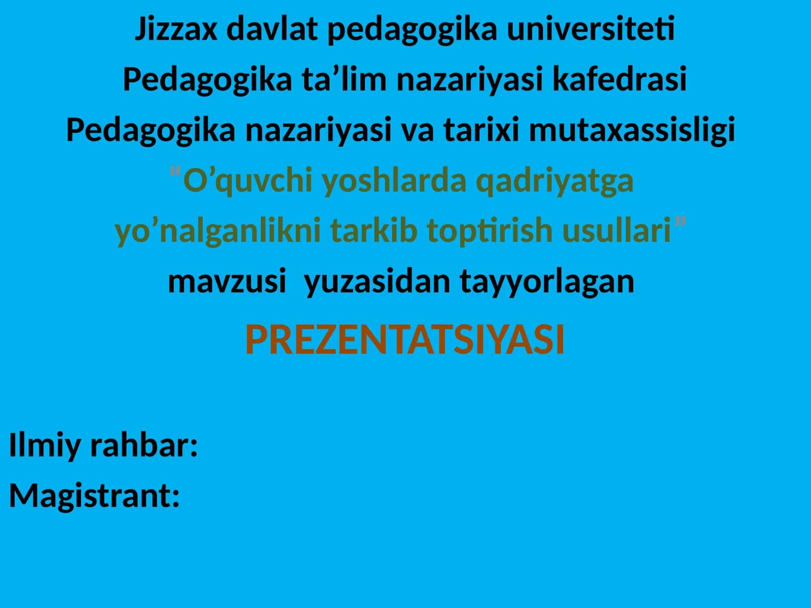 O’quvchi yoshlarda qadriyatga  yo’nalganlikni tarkib toptirish usullari 1