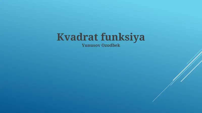 Kvadrat funksiya 1