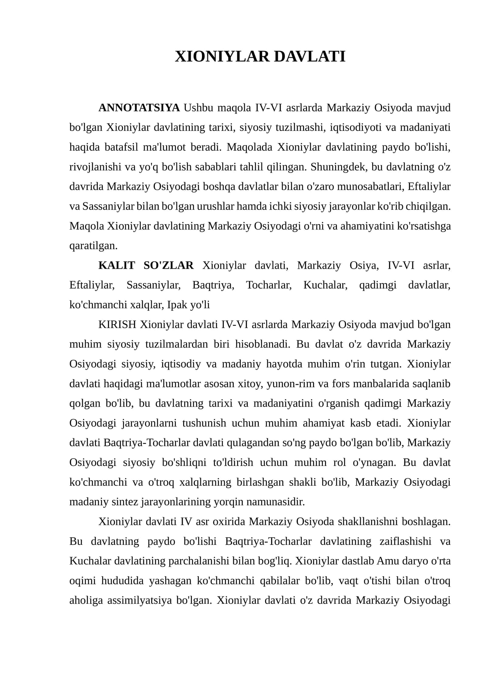 XIONIYLAR DAVLATI 1