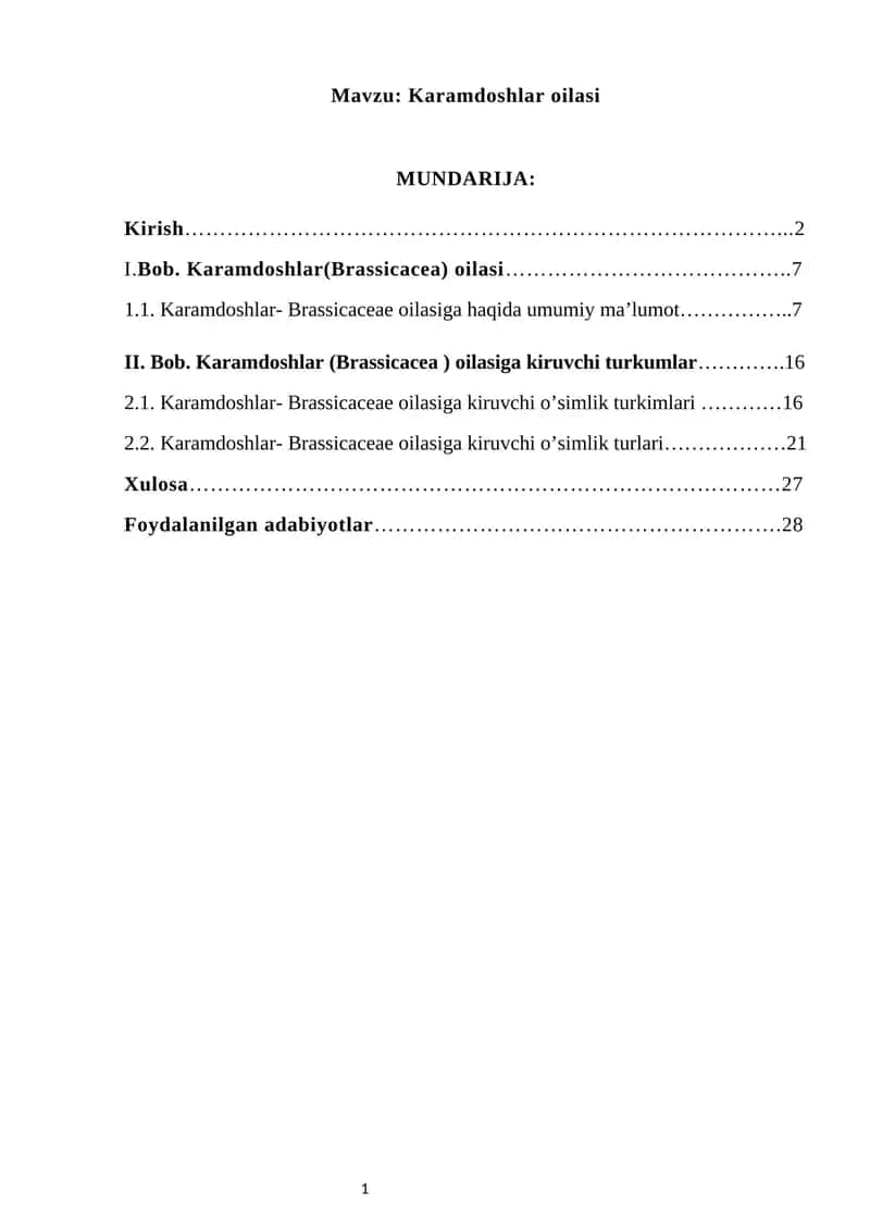 Karamdoshlar oilasi 1