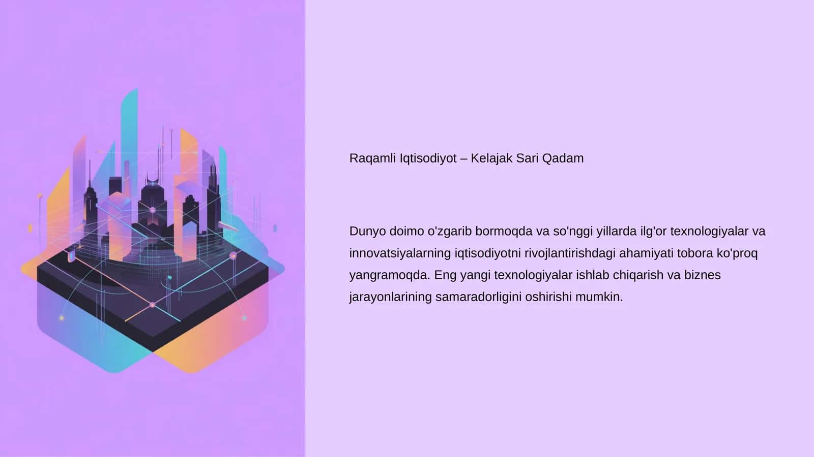Raqamli Iqtisodiyot – Kelajak Sari Qadam 1