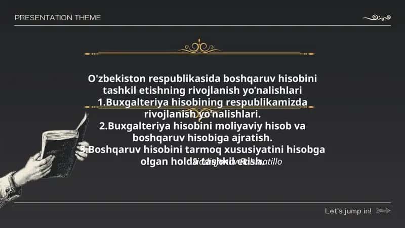 O'zbеkistоn rеspublikаsidа bоshqаruv hisоbini tаshkil etishning rivоjlаnish yo’nаlishlаri 1