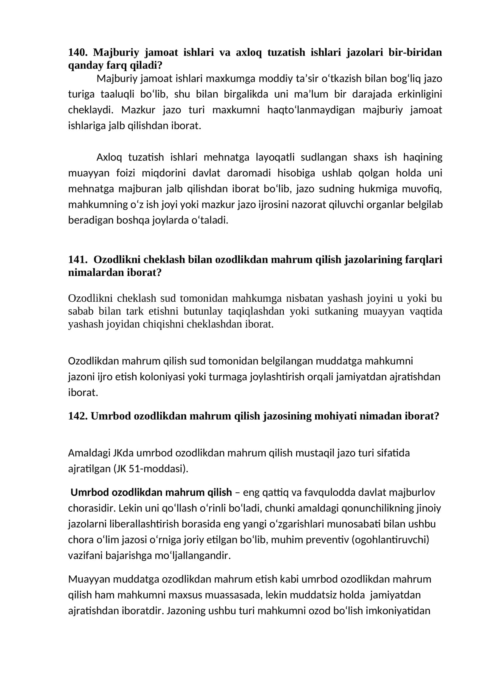 Majburiy jamoat ishlari va axloq tuzatish ishlari jazolari 1