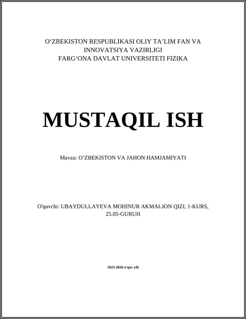 Oʼzbekistonning tashqi siyosati va diplomatik strategiyasi 1