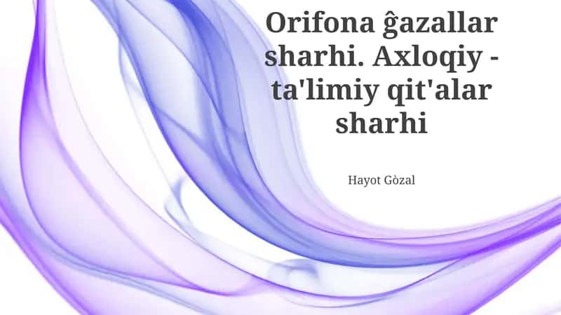 Orifona ĝazallar sharhi 1