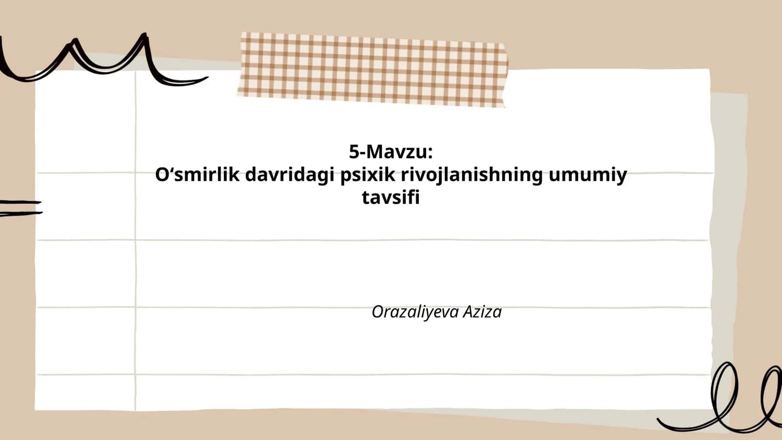 Oʻsmirlik davrining psixologik xususiyatlari 1