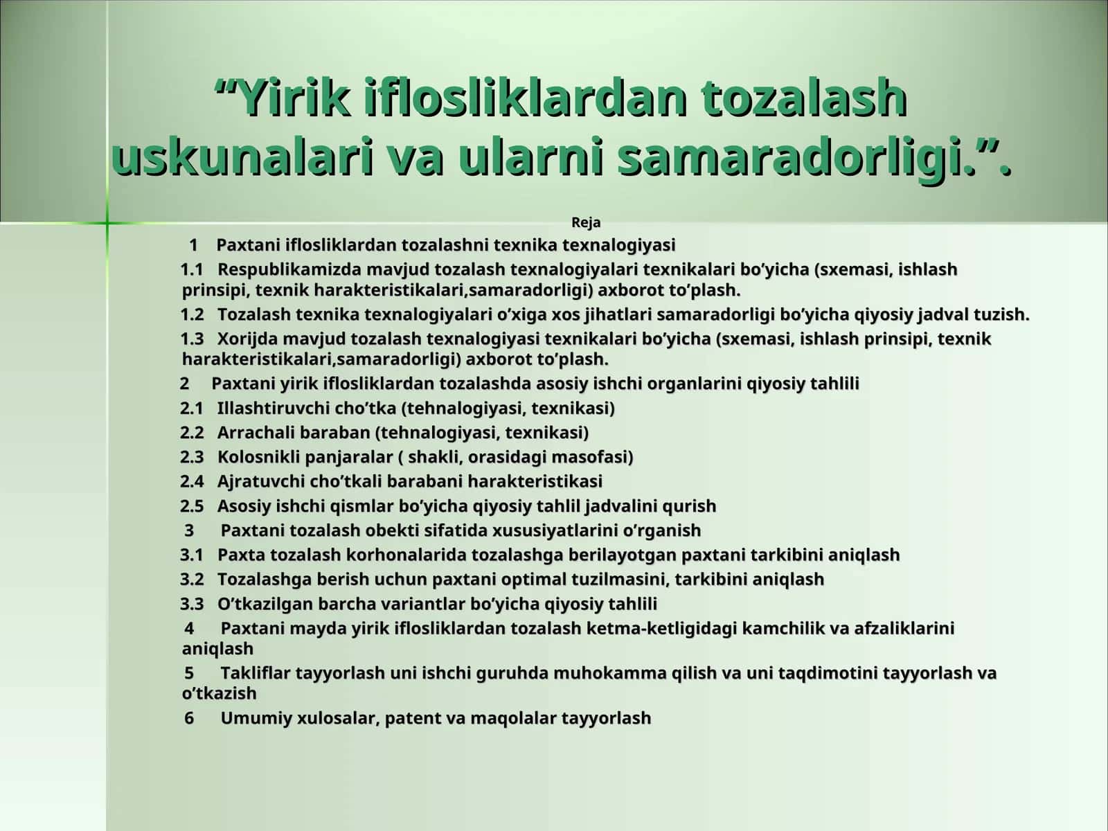 Yirik iflosliklardan tozalash uskunalari va ularni samaradorligi 1