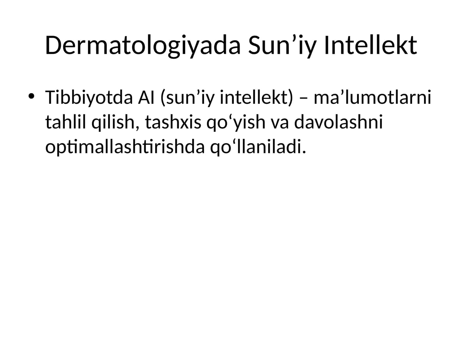 Dermatologiyada Sun’iy Intellekt 1