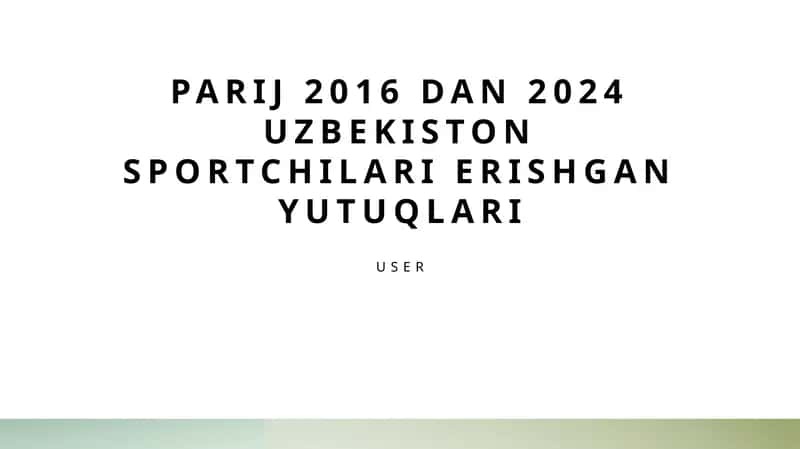 O‘zbekiston sportchilarining yutuqlari 1
