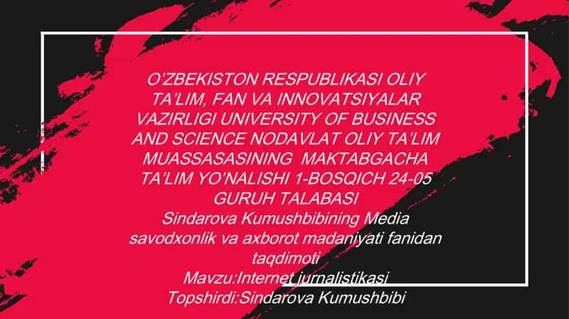 Internet jurnalistikasi 1
