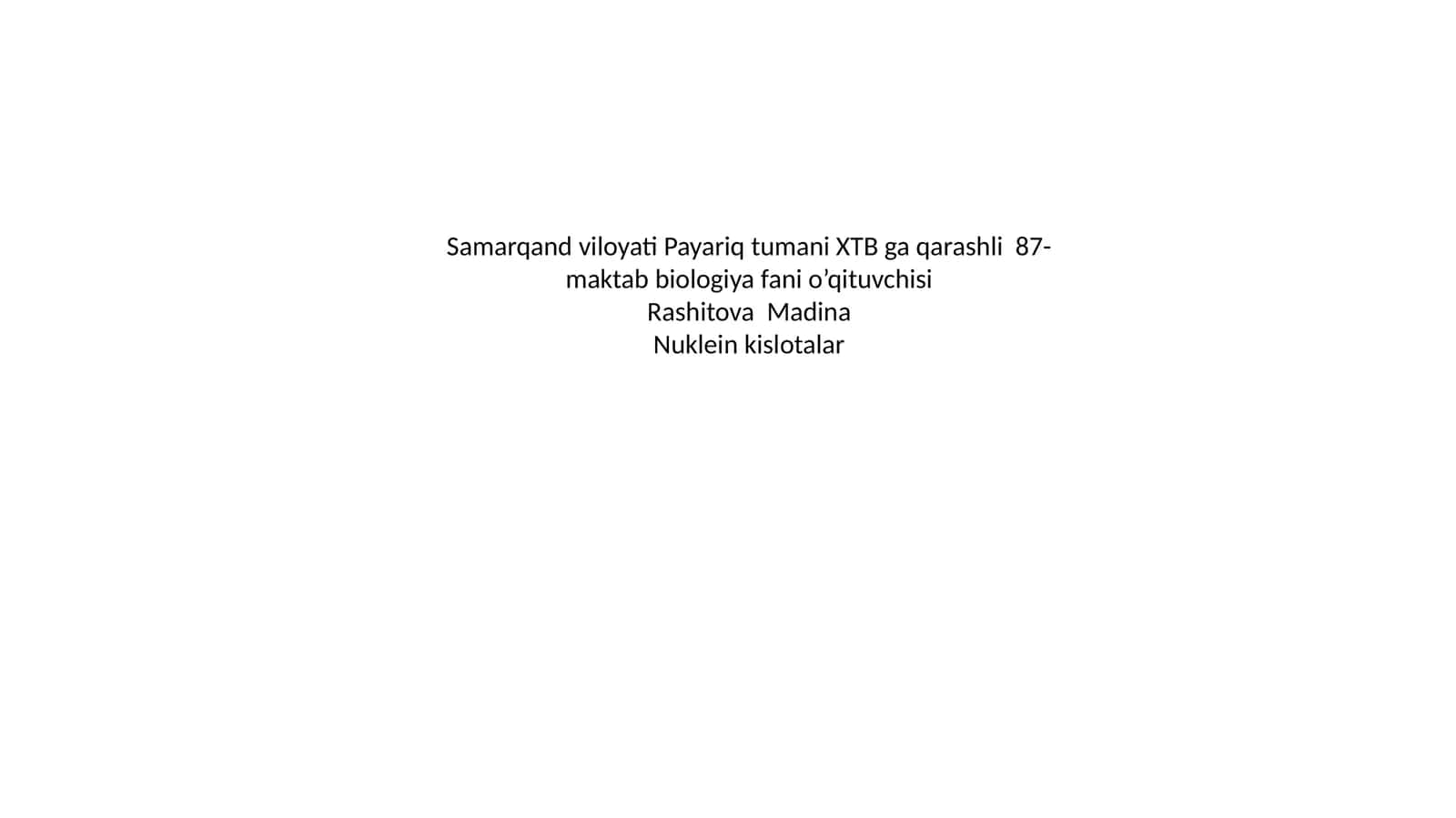 Nuklein kislotalar 1