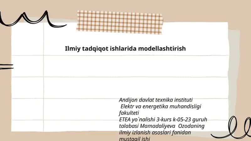 Mamadaliyeva Ozodaning ilmiy izlanish asoslari fanidan mustaqil ishi 1