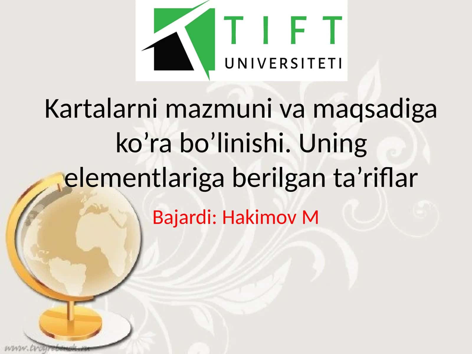 Kartalarni mazmuni va maqsadiga ko’ra bo’linishi 1