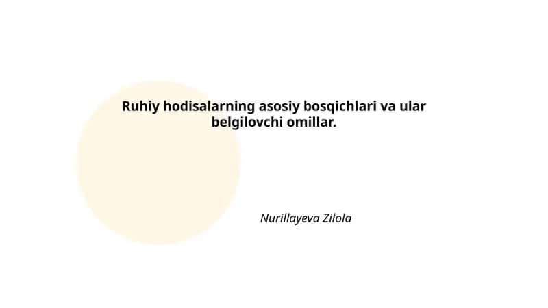 Sezgi bosqichi va uni belgilovchi omillar 1