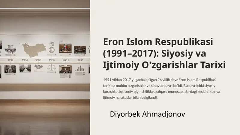 Eron Islom Respublikasi (1991–2017): Siyosiy va Ijtimoiy O'zgarishlar Tarixi 1