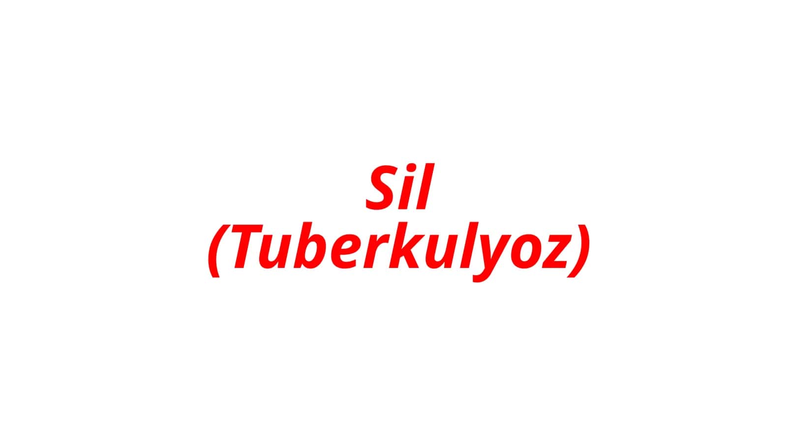 Sil (Tuberkulyoz) 1