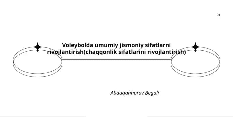 Voleybolda umumiy jismoniy sifatlarni rivojlantirish(chaqqonlik sifatlarini rivojlantirish) 1