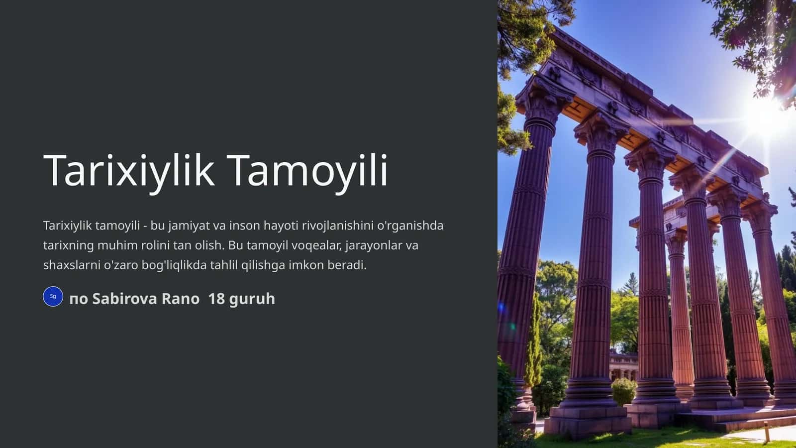 Tarixiylik Tamoyili 1