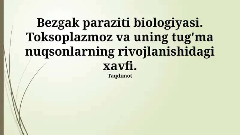 Bezgak paraziti biologiyasi 1