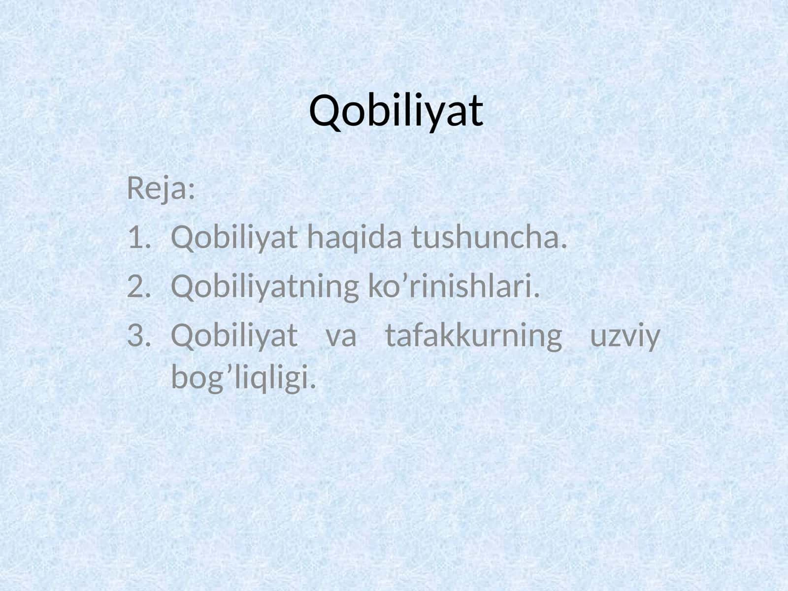 Qobiliyat 1