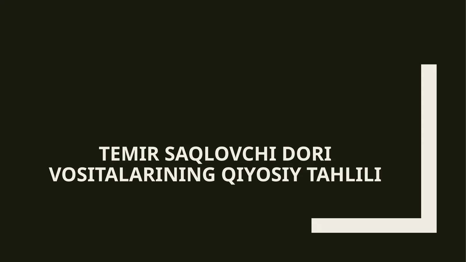 Temir saqlovchi dori vositalarining qiyosiy tahlili 1