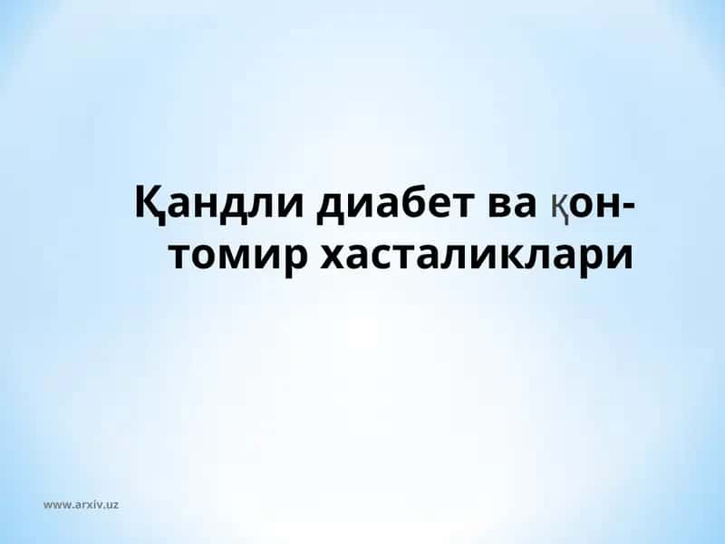Қандли диабет вақон-томир хасталиклари 1
