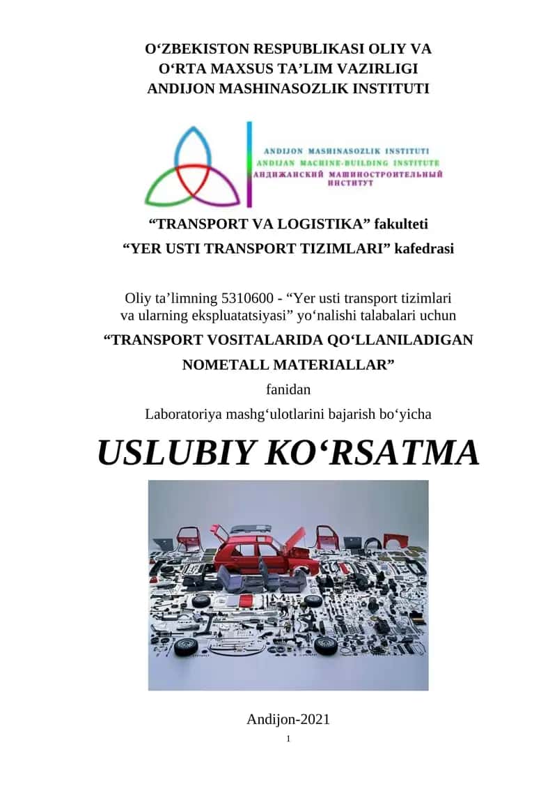 TRANSPORT VOSITALARIDA QO‘LLANILADIGAN NOMETALL MATERIALLAR 1