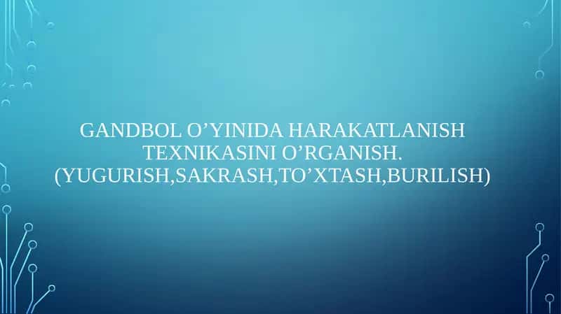 Gandbol o’yini 1