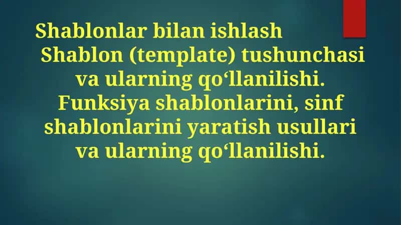 Funktsiya Shablonlari 1