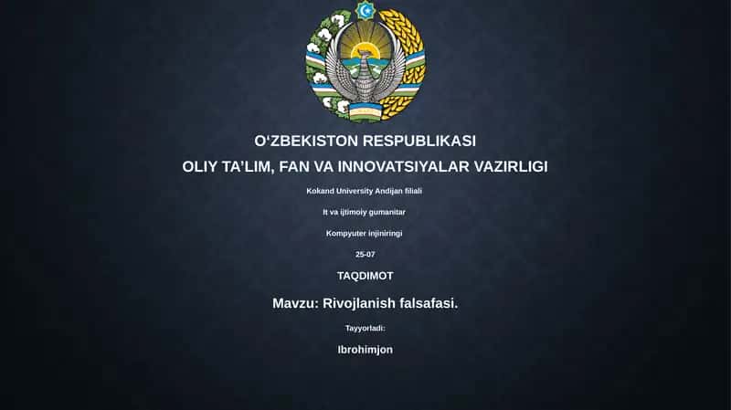 Rivojlanish falsafasi 1