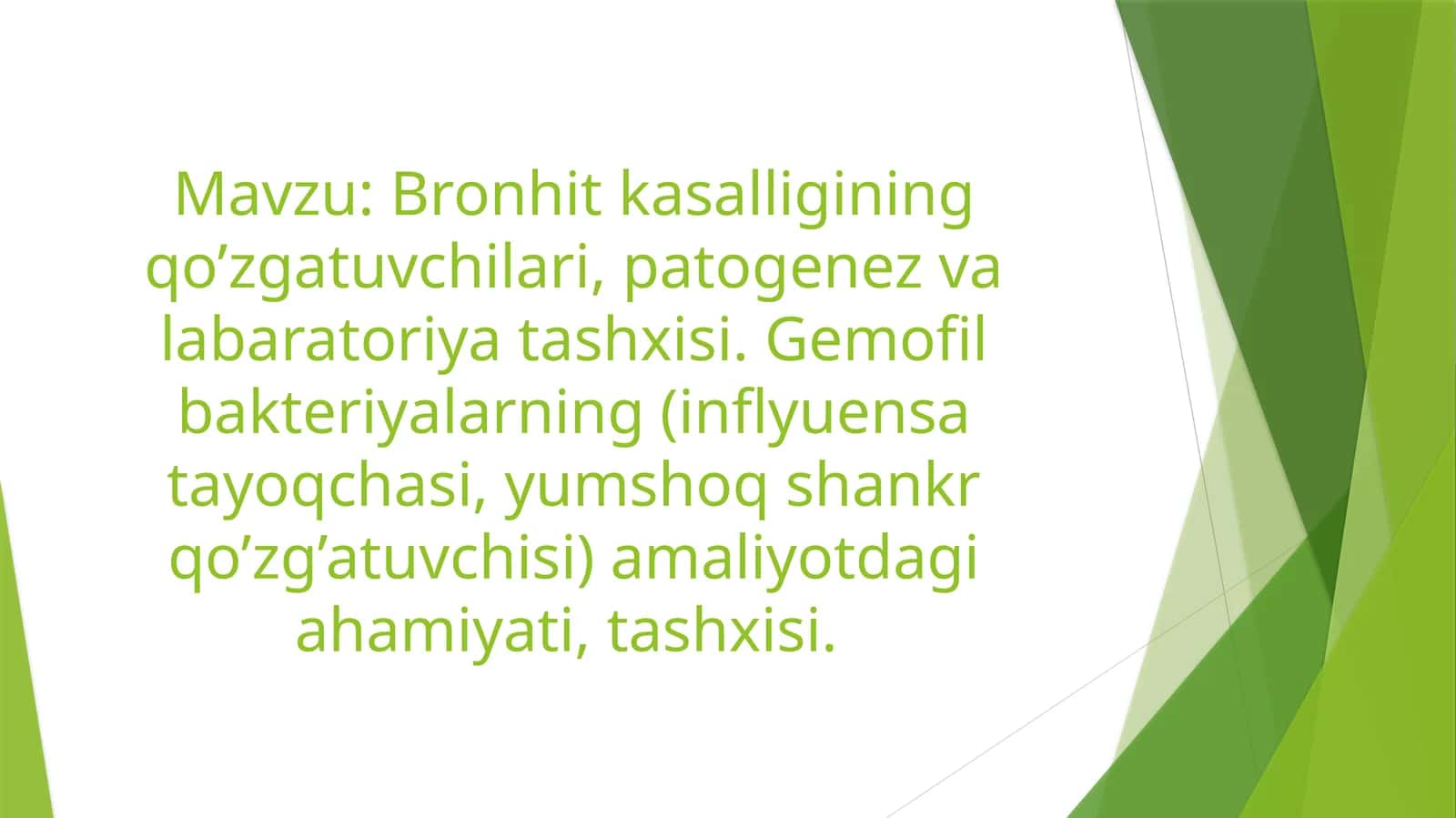 Bronxit kasalligining tashhisi va davolash usullari 1