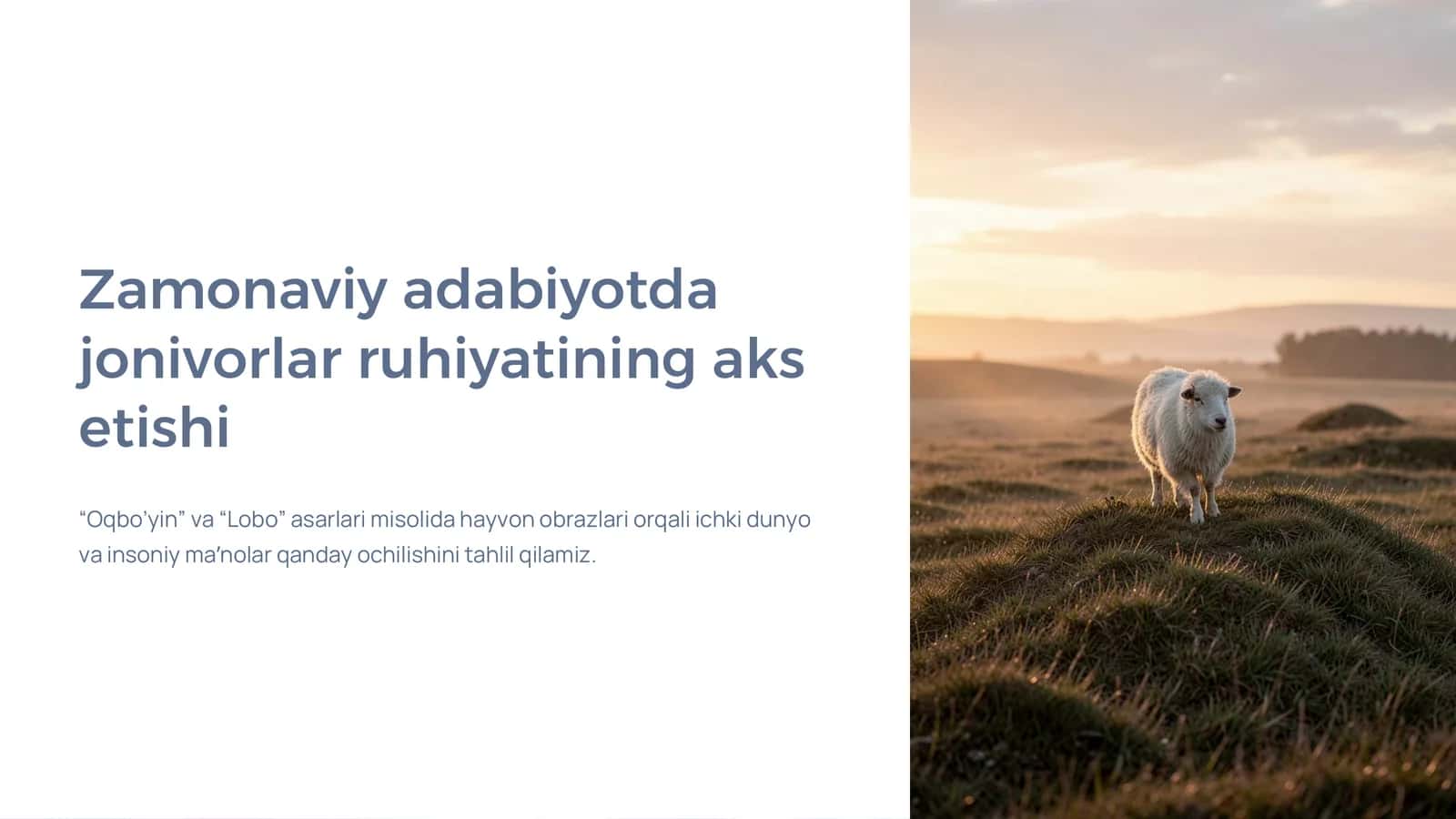Zamonaviy adabiyotda jonivorlar ruhiyatining aks etishi 1