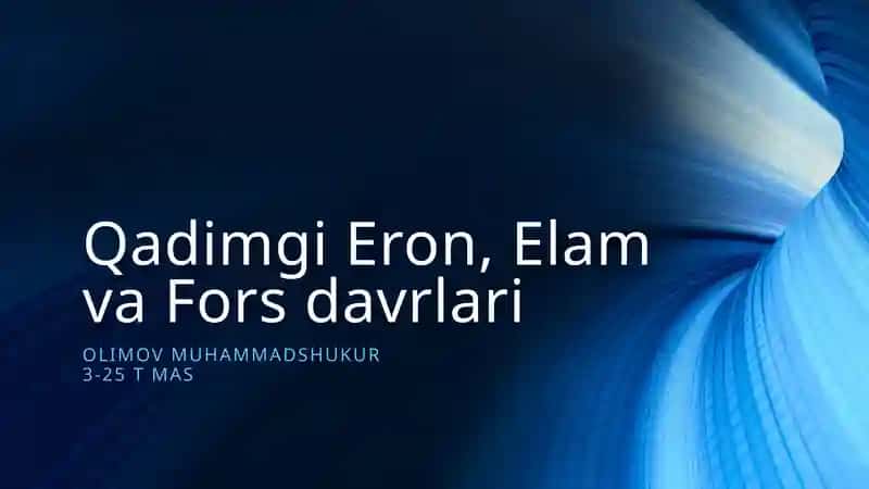 Qadimgi Eron, Elam va Fors davrlari