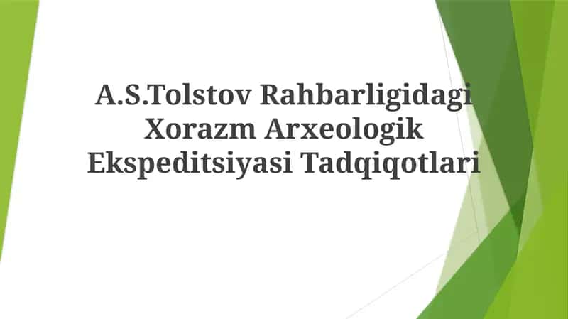 Qadimgi Xorazm Arxeologik Ekspeditsiyasi Tadqiqotlari 1