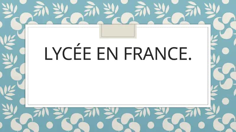 Lycée en France 1