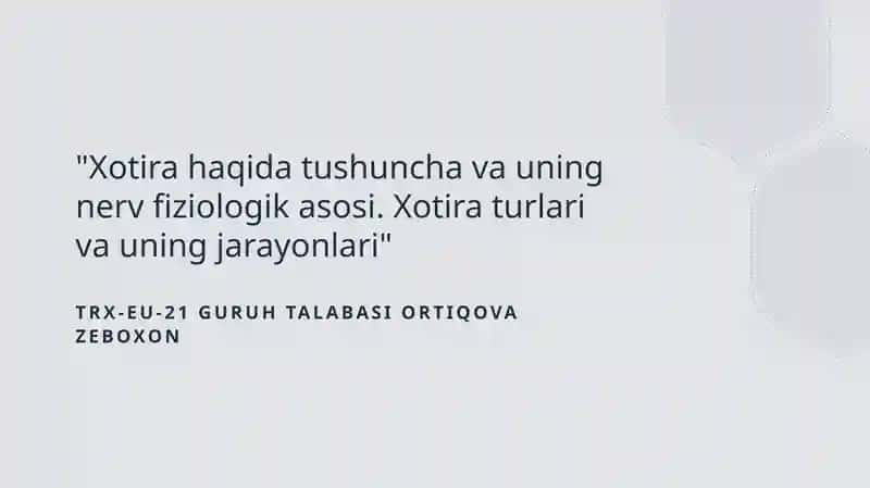 Xotira va sinapslar