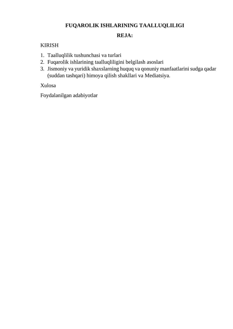FUQAROLIK ISHLARINING TAALLUQLILIGI 1