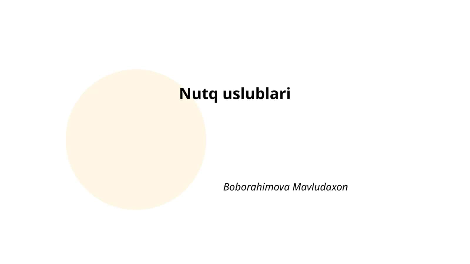 Nutq uslublari 1