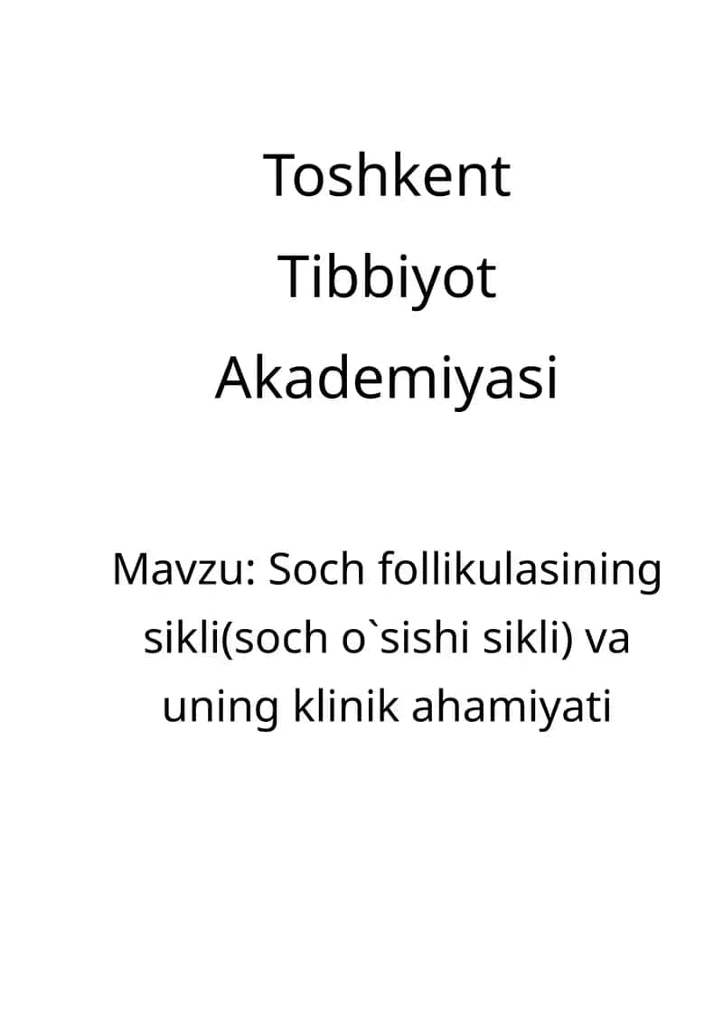 Soch follikulasining sikli(va uning klinik ahamiyati) 1