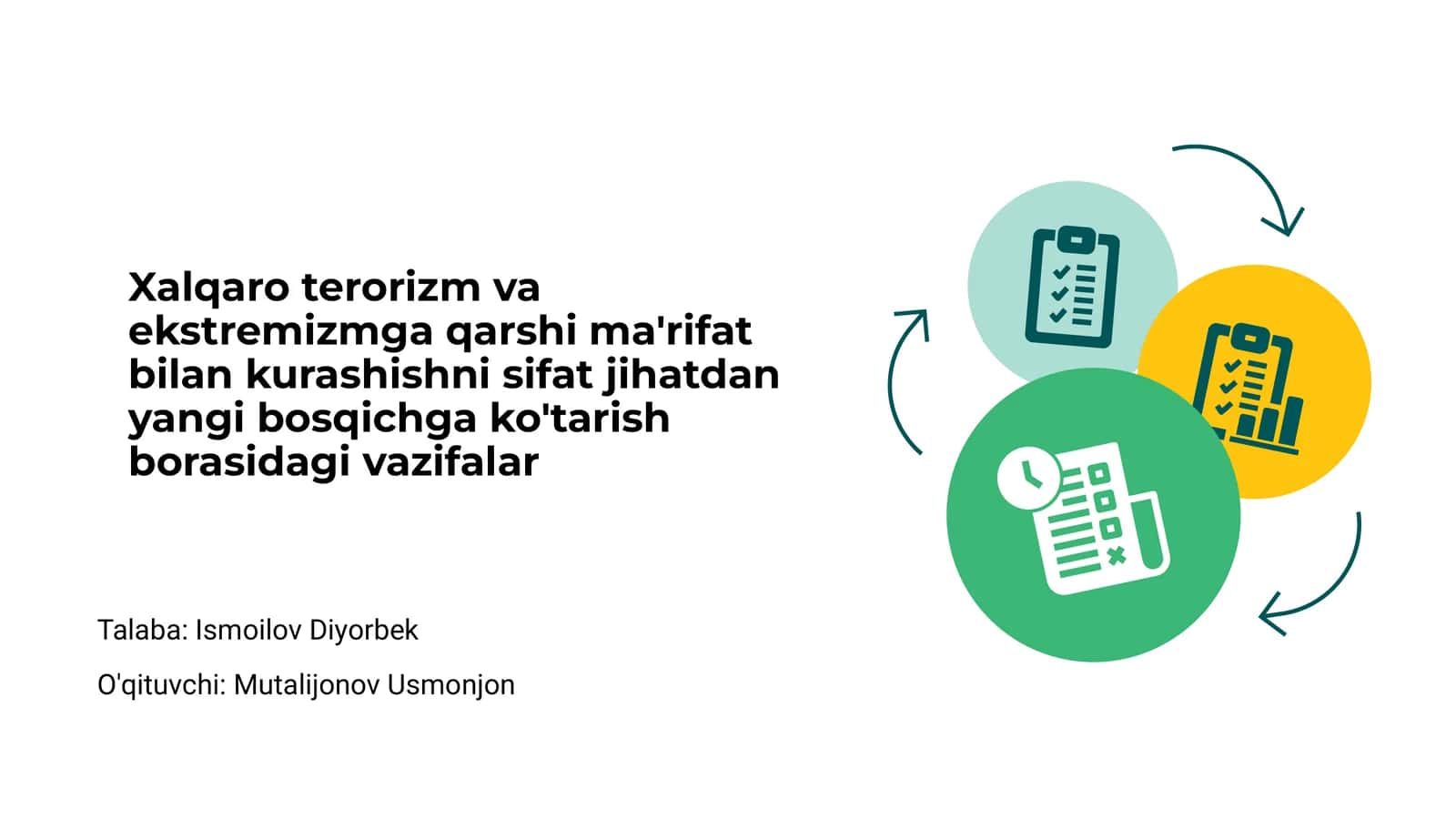 Xalqaro terorizm va ekstremizmga qarshi ma'rifat bilan kurashishni sifat jihatdan yangi bosqichga ko'tarish borasidagi vazifalar 1