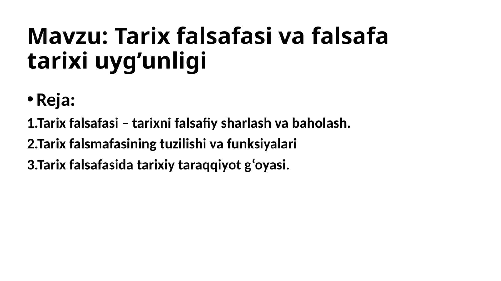 Tarix falsafasi va falsafa tarixi uyg’unligi 1