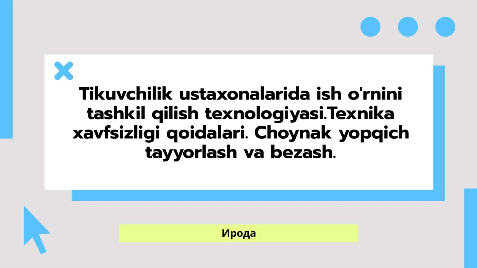 Tikuvchilik Ustaxonalarida Ish Joyini Tashkil Etish 1