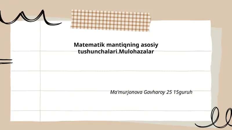 Matematik mantiqning asosiy tushunchalari 1