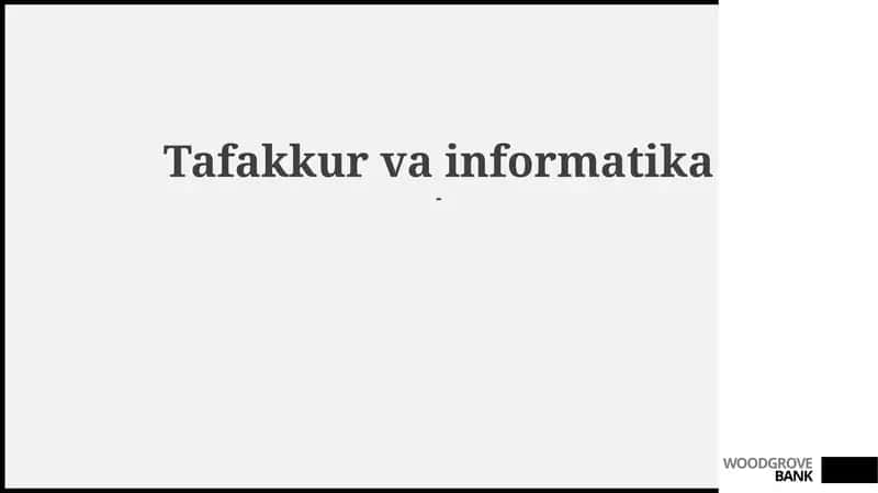 Tafakkur va informatika 1