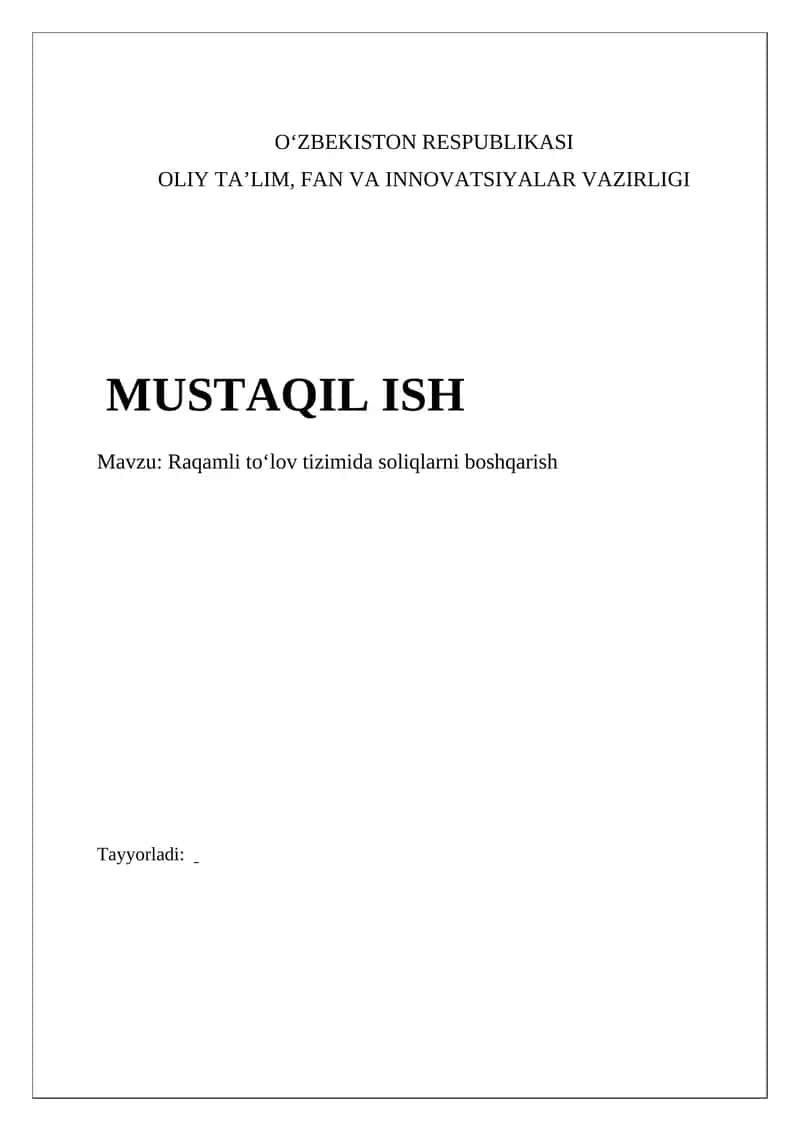 Raqamli toʻlov tizimida soliqlarni boshqarish 1