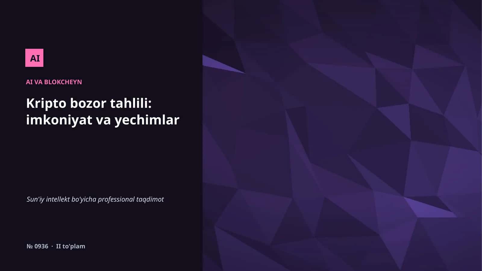 Sun'iy intellekt bo'yicha professional taqdimot 1