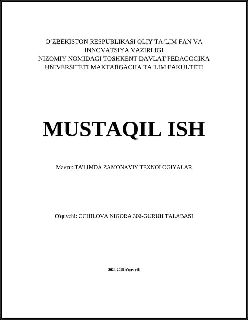 Zamonaviy ta'lim texnologiyalari rivojlanish tendensiyalari 1