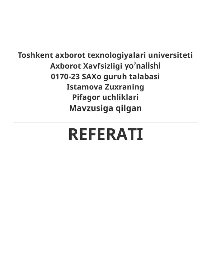 Pifagorning Uchliklari 1