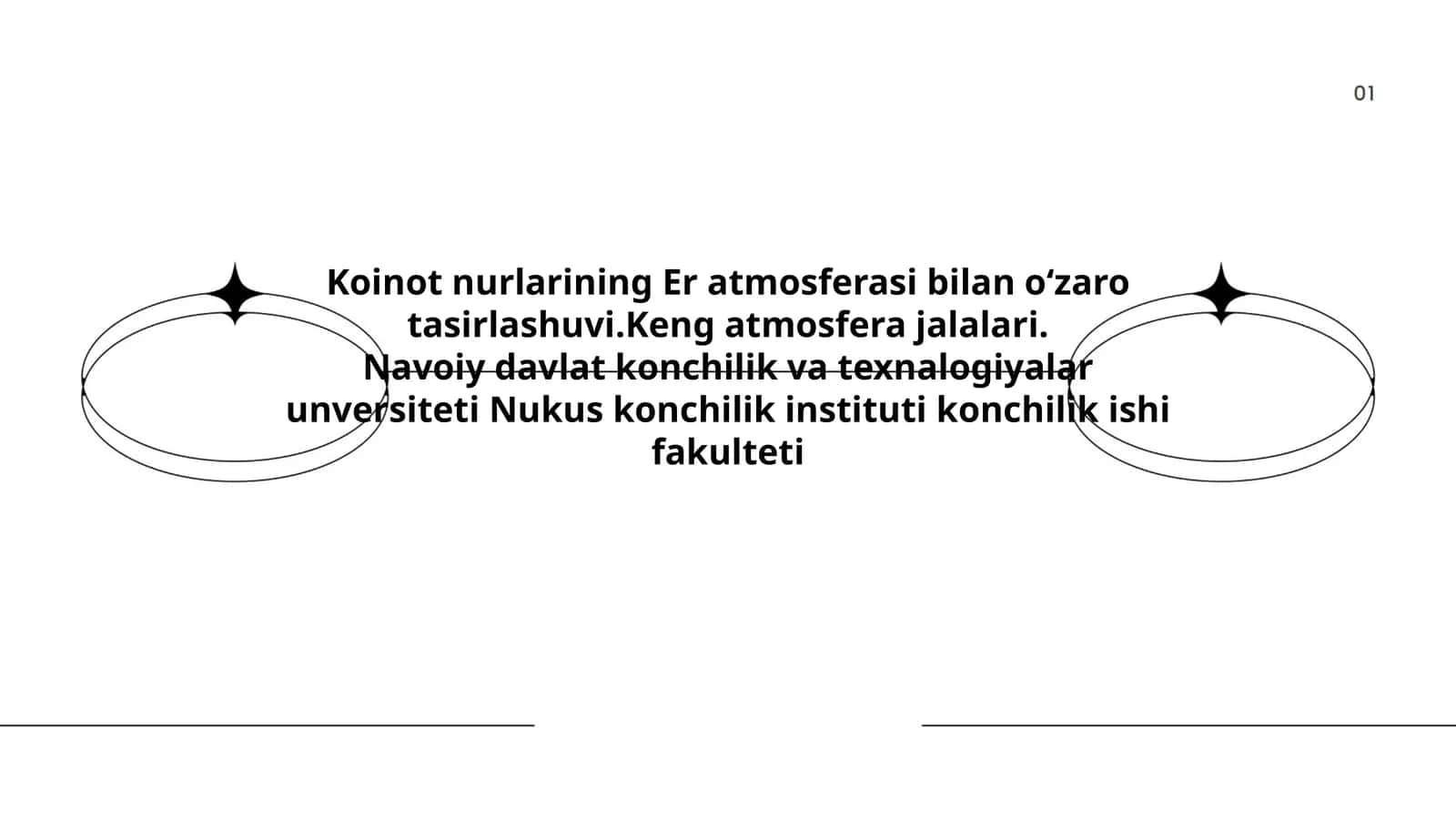 Koinot nurlarining Er atmosferasi bilan o‘zaro tasirlashuvi.Keng atmosfera jalalari 1